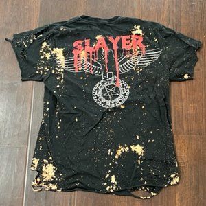 RARE Torn Distressed SLAYER Black Rock T-Shirt